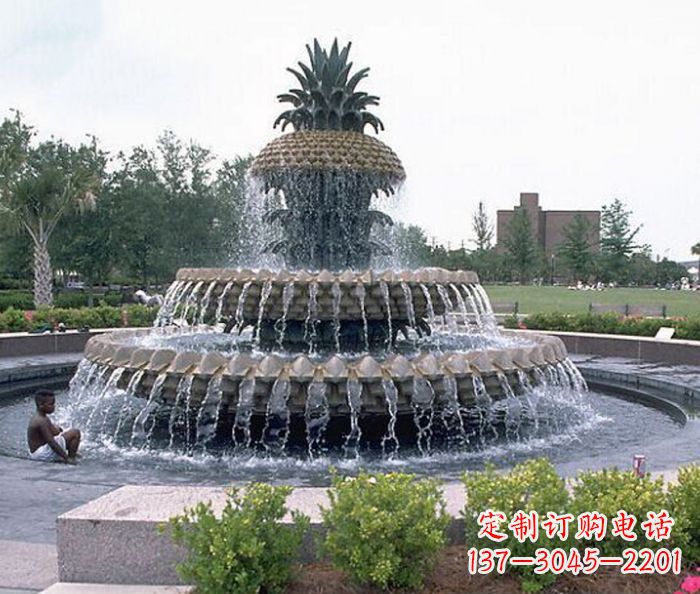 南京广场景观大型菠萝喷泉石雕