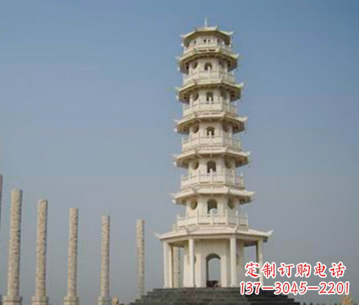 南京广场景观多层宝塔石雕 (2)