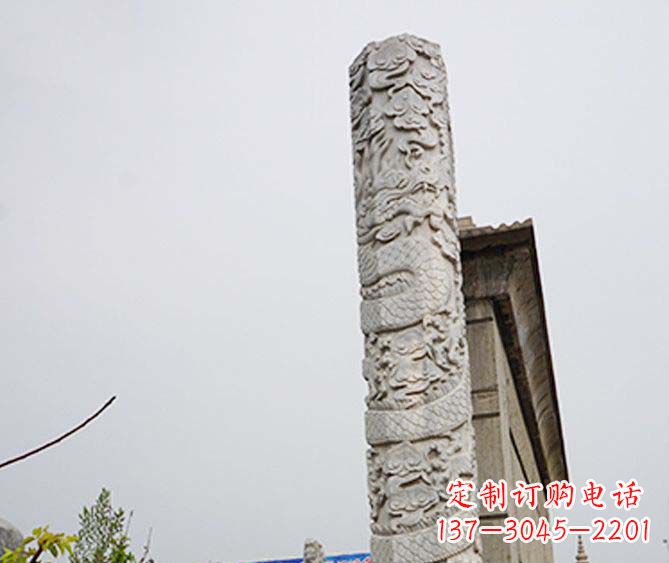 南京精美艺术品,象征霸气,盘龙柱石雕