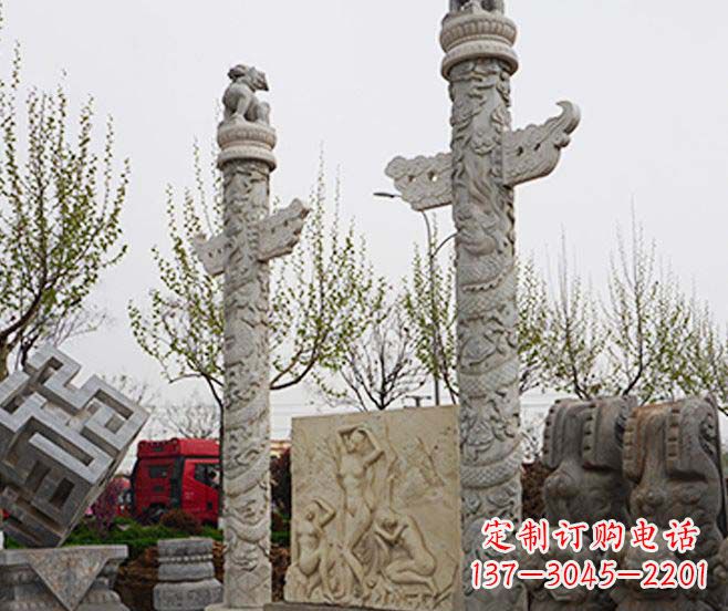 南京盘龙柱石雕华丽装点美丽家园