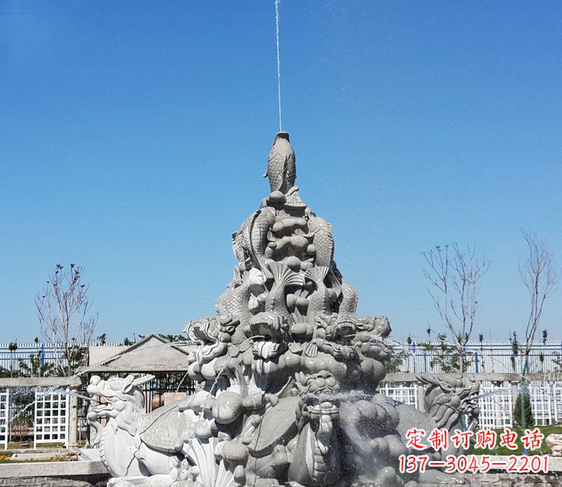 南京令人称羡的广场龙龟喷泉石雕