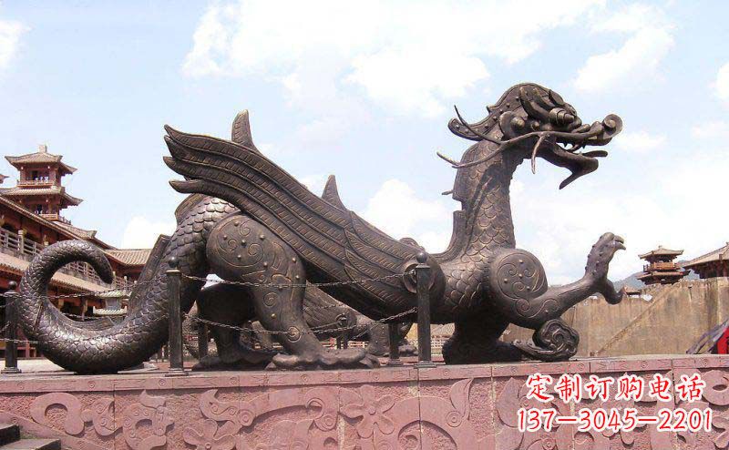 南京舞动古典风采的貔貅铜雕