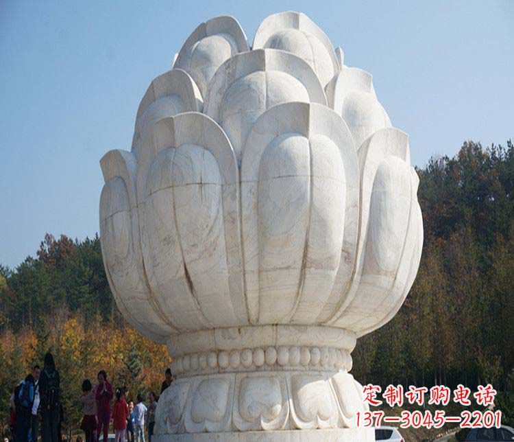 南京广场石雕荷花景观雕塑