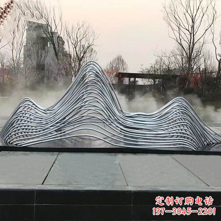 南京广场水景不锈钢假山