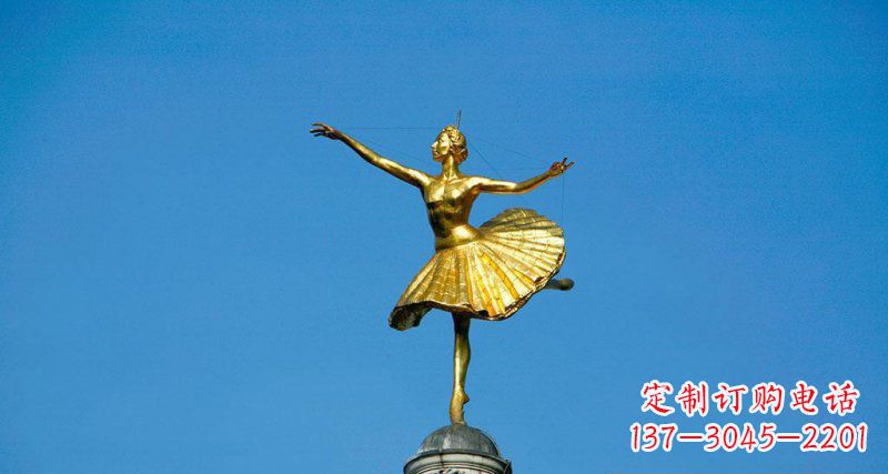 南京精美手工跳芭蕾舞的西方女人铜雕