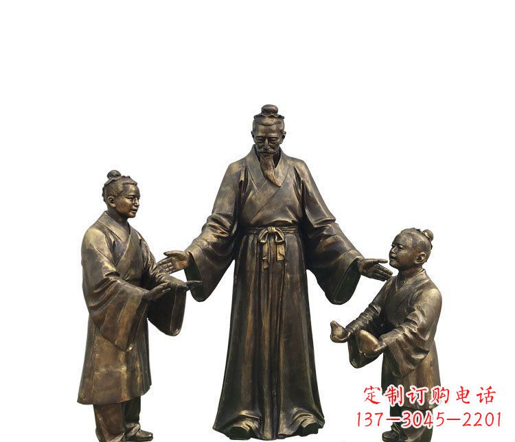 南京广场铜雕孔融让梨人物雕塑