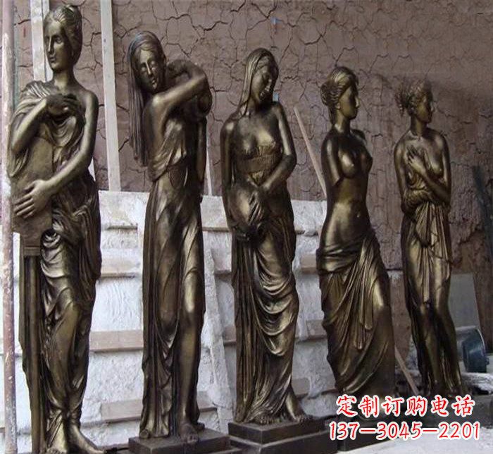 南京浪漫美女装饰铜雕四方