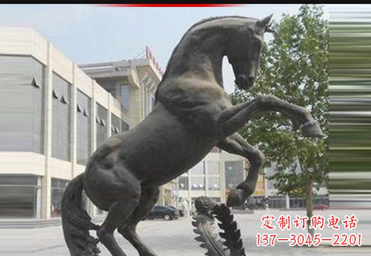 南京中领雕塑出品:可爱动物铜雕跳跃马