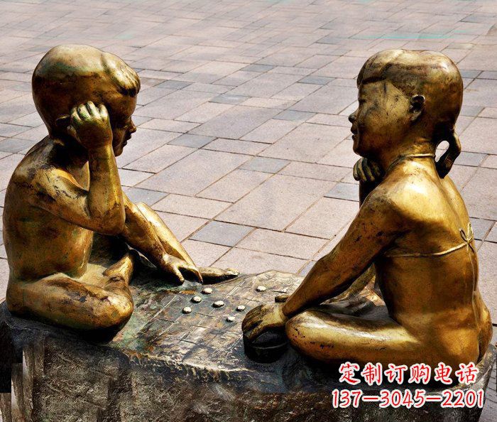 南京记忆印象：青春小孩铜雕