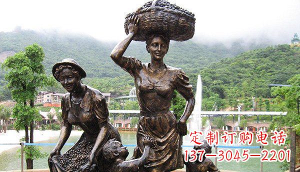 南京中领雕塑丰收葡萄铜雕