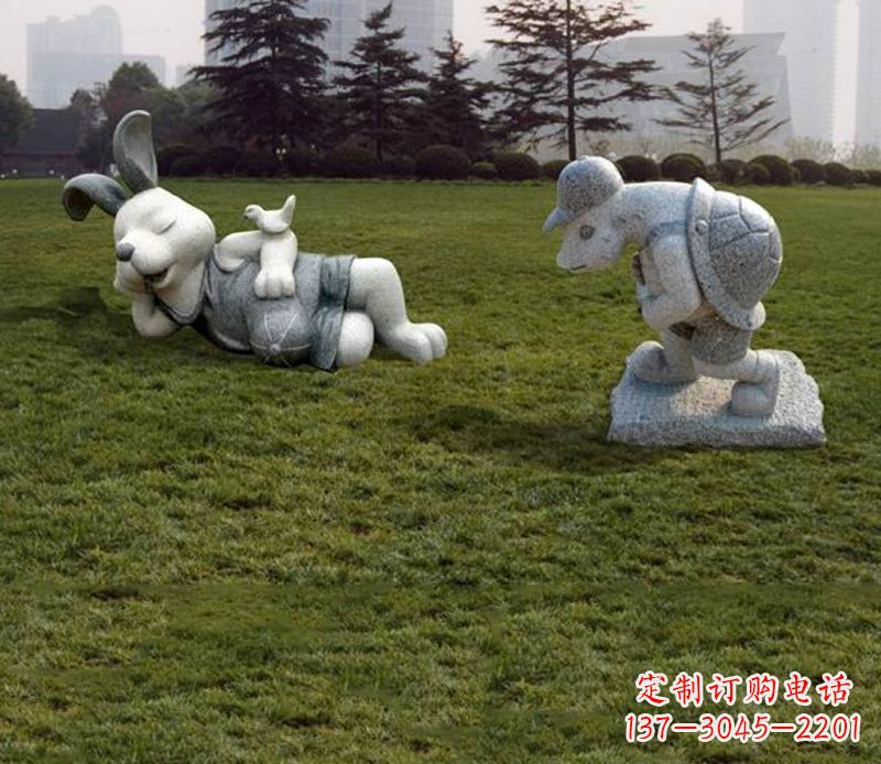 南京中领雕塑独特的石雕兔子