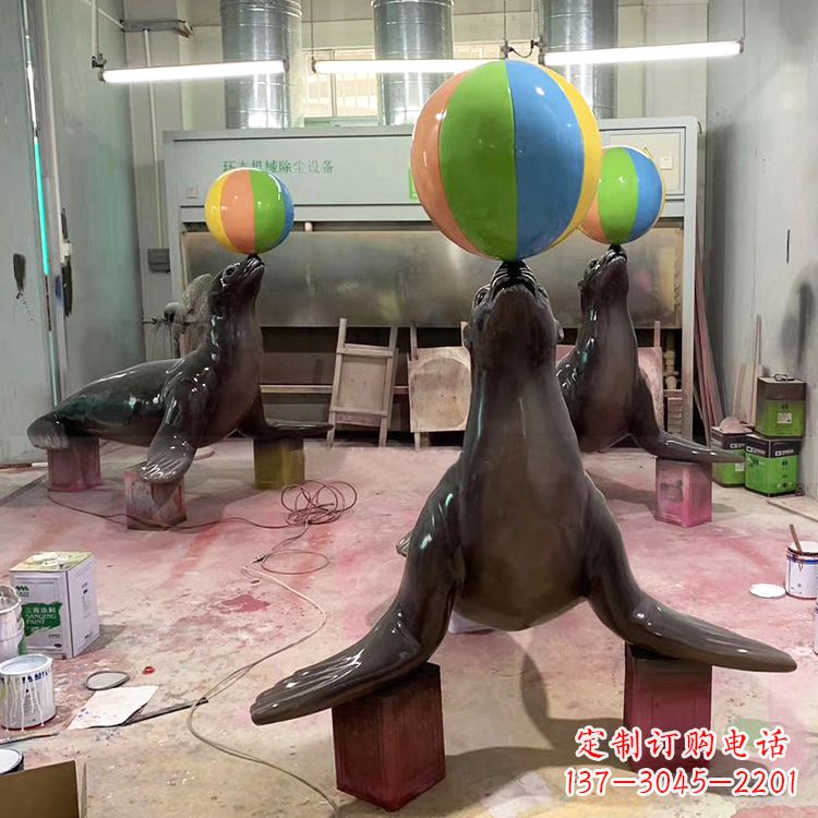 南京海豹玻璃钢雕塑,让您触手可及的自然风情
