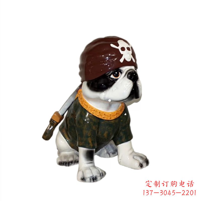 南京海盗斗牛犬雕塑，精美外观，彰显激情