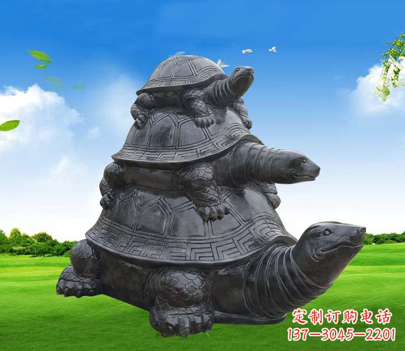 南京海龟母子石雕公园动物摆件