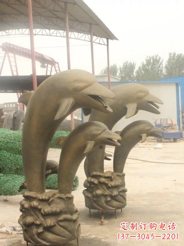 南京海豚之美,艺术铸就——铜质海豚雕塑