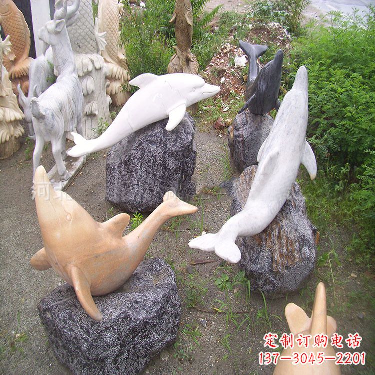 南京海豚石雕塑,纯手工定制精美艺术品