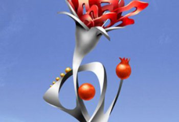 南京精美不锈钢石榴花雕塑，震撼了审美的眼睛