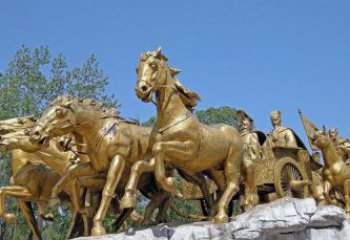 南京中领雕塑：精美古典马车铜雕