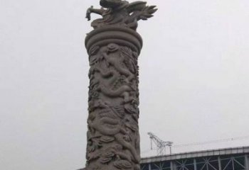 南京中领雕塑|仿古盘龙柱石雕