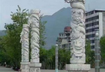 南京定制精美的盘龙柱石雕