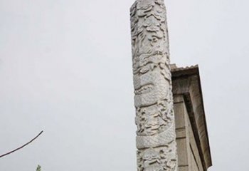 南京精美艺术品，象征霸气，盘龙柱石雕