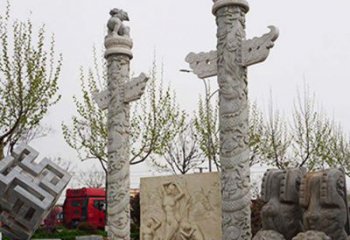 南京盘龙柱石雕华丽装点美丽家园
