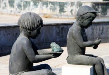 南京儿童景观铜雕，携带童趣的青蛙