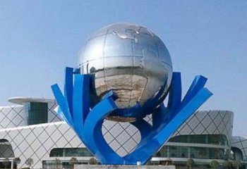 南京中领雕塑打造把地球握在手中精致不锈钢抽象雕塑