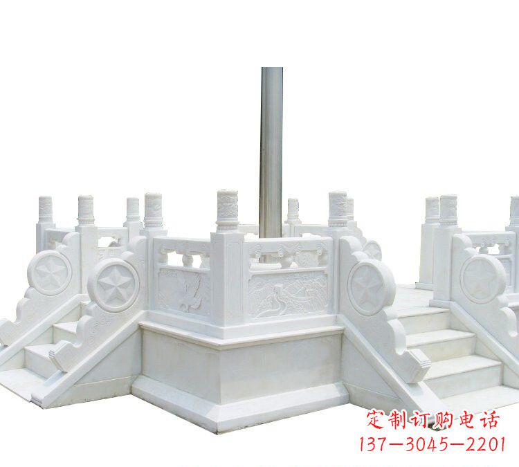 南京精美的汉白玉升旗台雕塑