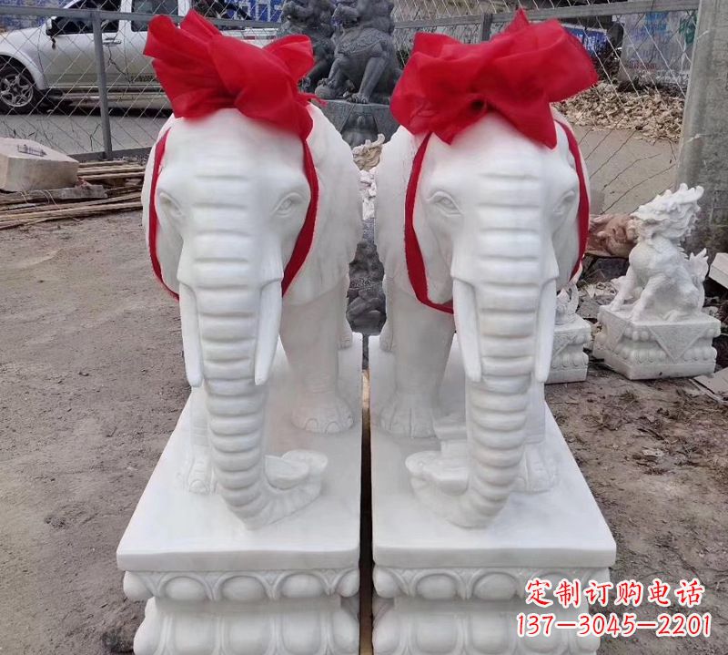 南京汉白玉大象石雕