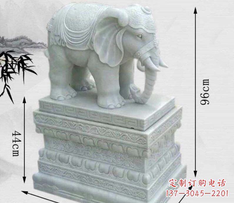 南京汉白玉大象门口镇宅石雕