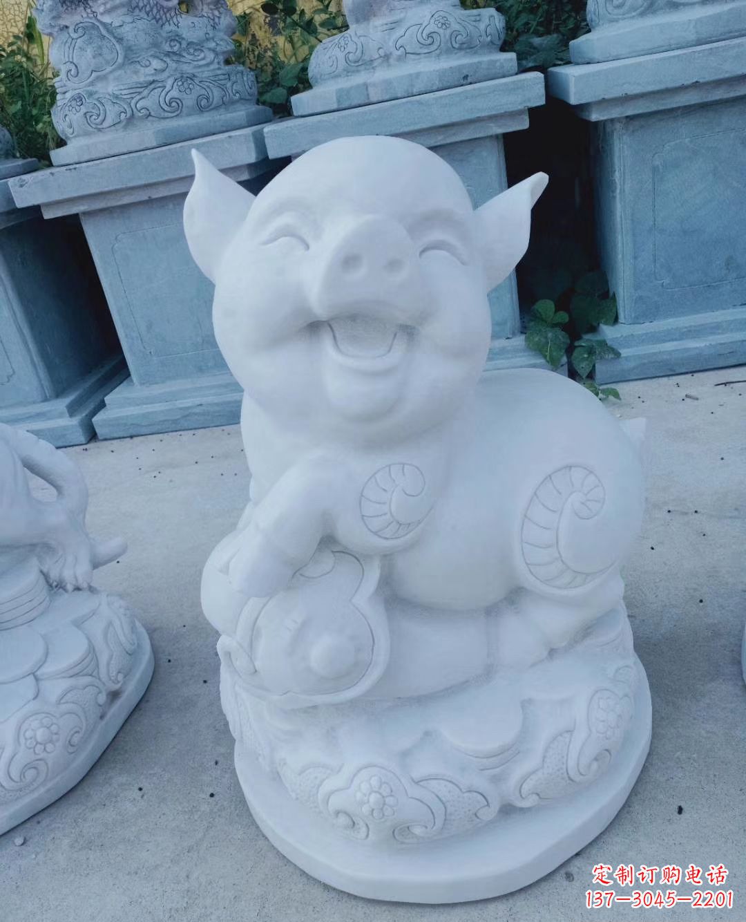 南京汉白玉公园动物十二生肖石雕