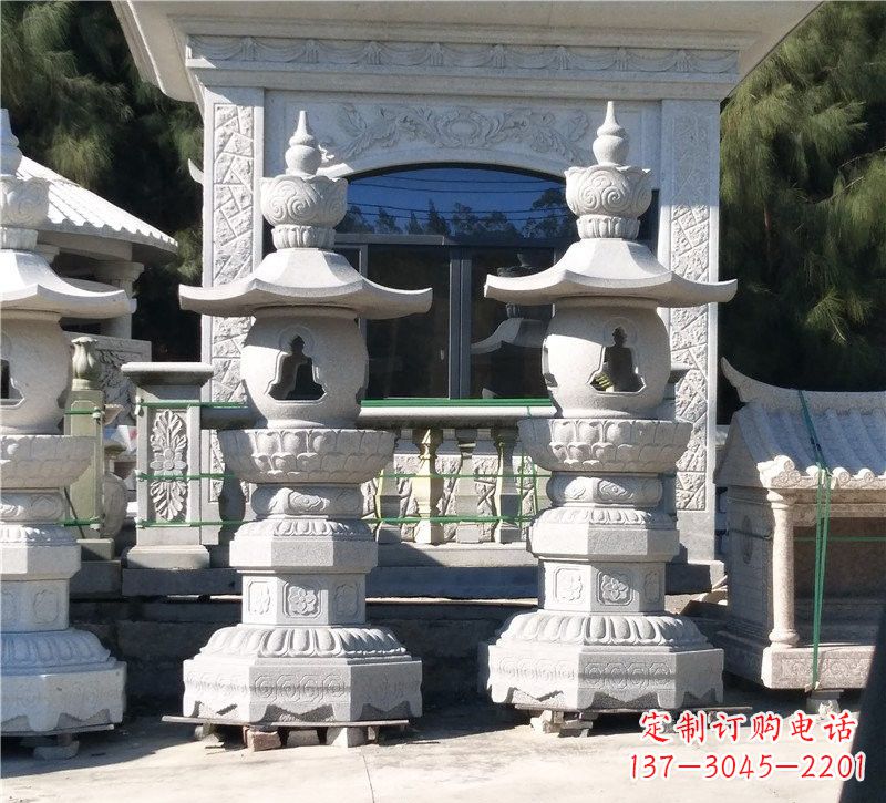 南京汉白玉公园灯笼雕塑