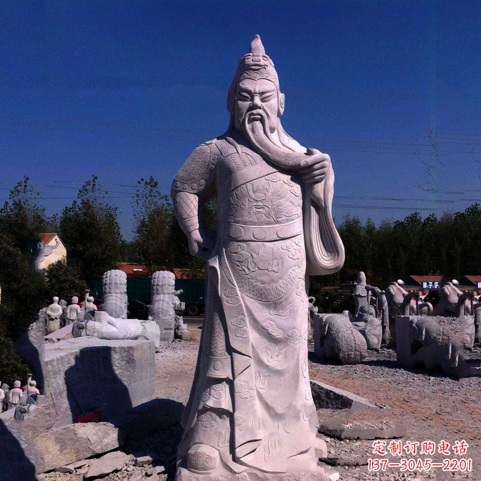 南京中领雕塑-精致关羽石雕塑