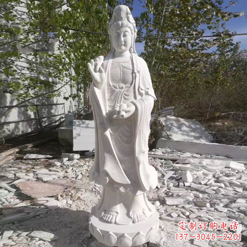 南京象征观音的汉白玉观音菩萨石雕