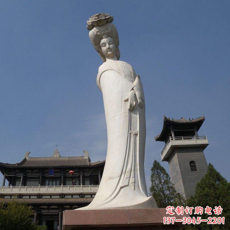南京汉白玉贵妃石雕像-唐朝著名美女杨玉环景区人物雕塑