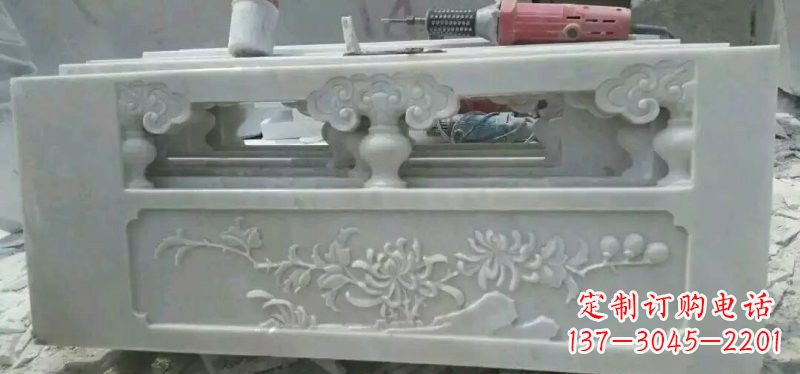 南京汉白玉花朵浮雕栏板