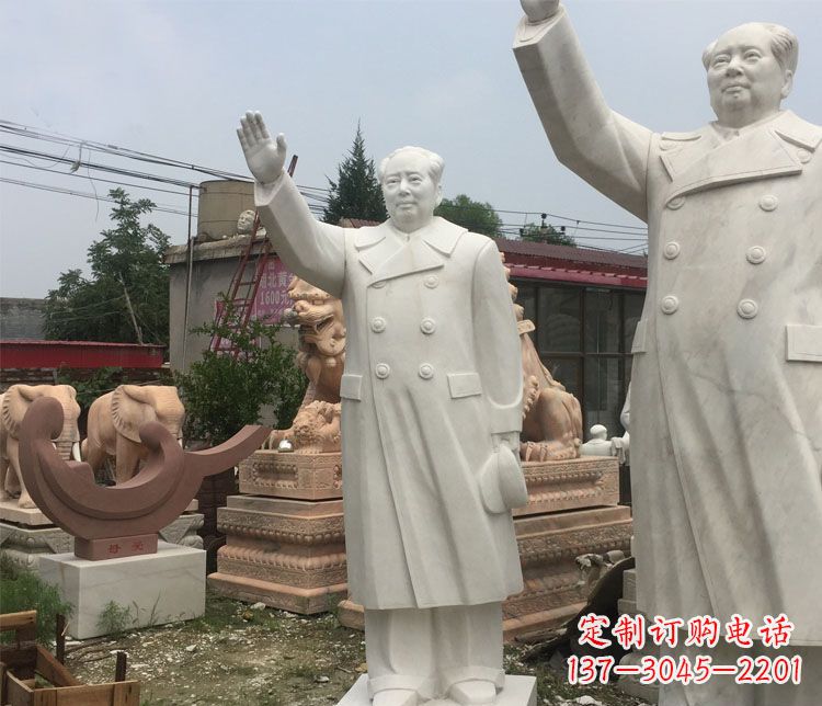 南京雕刻伟人的光辉历史——汉白玉挥手的毛主席广场伟人石雕
