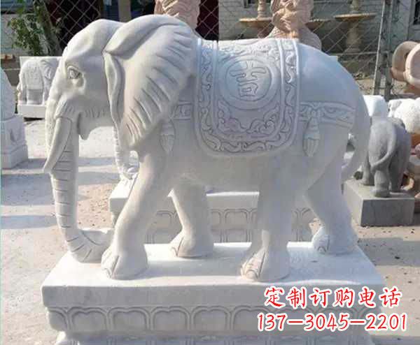 南京汉白玉吉祥如意招财镇宅大象石雕_1