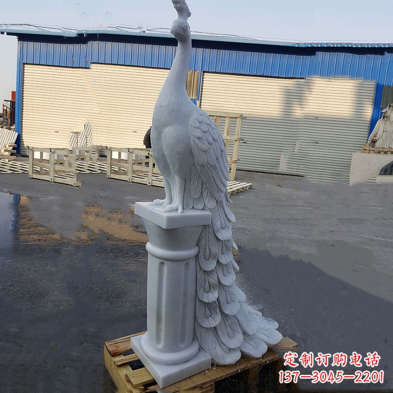 南京汉白玉孔雀雕塑,传承艺术精髓