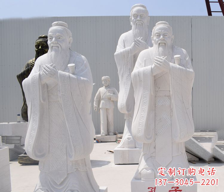 南京汉白玉孔子校园古代名人石雕 (2)