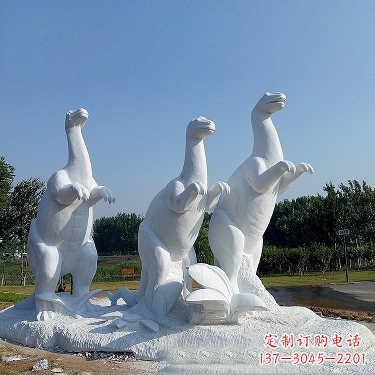 南京百年恐龙,白玉雕塑景观邀您共赏