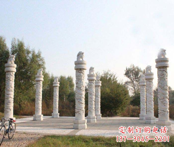 南京汉白玉龙柱广场文化柱石雕