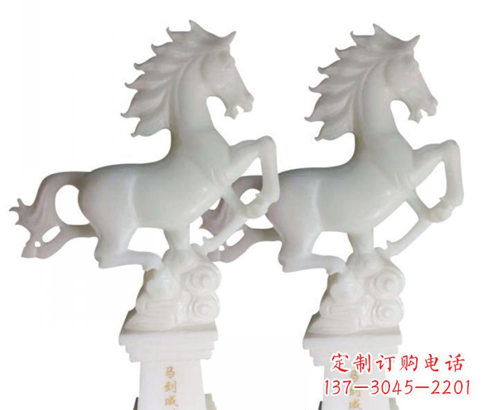南京汉白玉马雕塑，以自然质朴大气