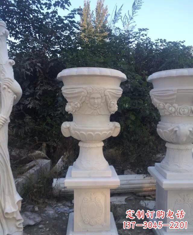 南京汉白玉艺术雕塑花盆