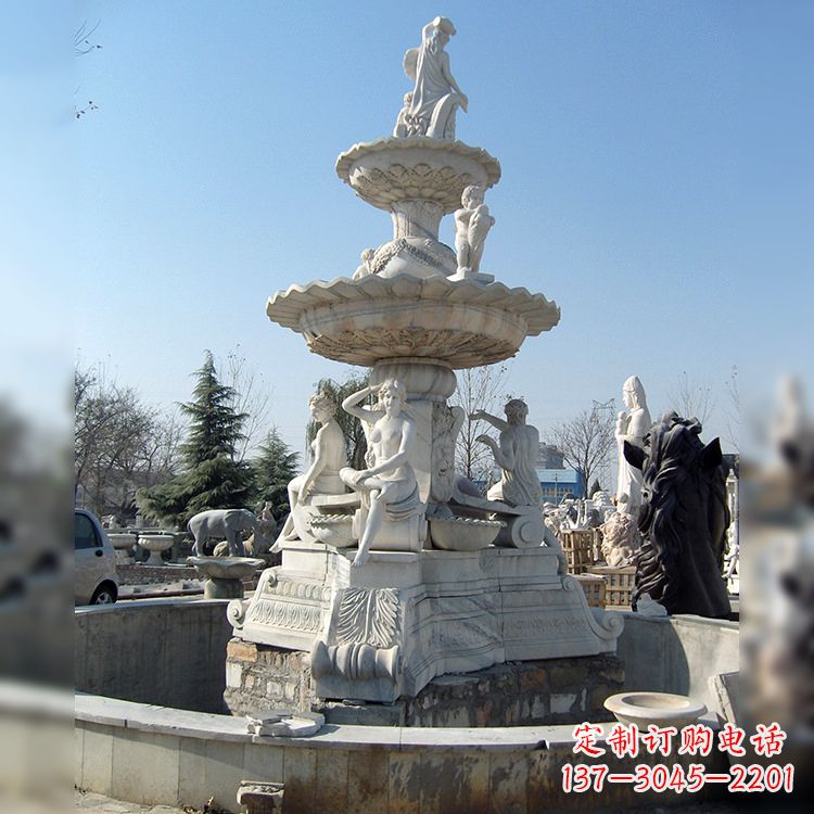 南京汉白玉欧式人物喷泉