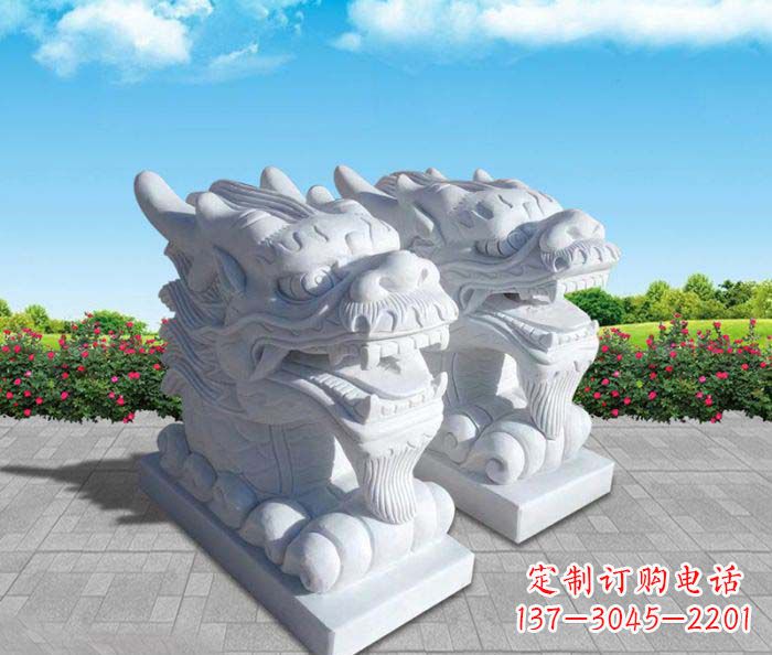 南京汉白玉喷水龙头公园喷泉石雕