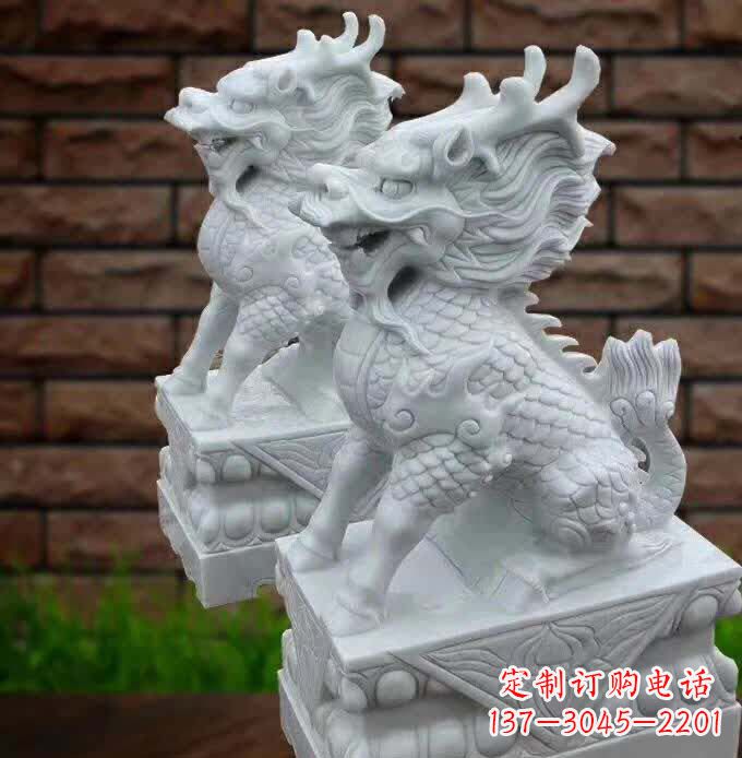 南京中领雕塑推出的汉白玉麒麟雕塑,精美的外形…