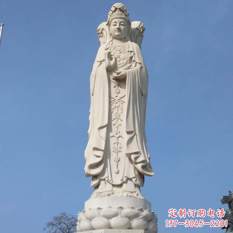 南京中领雕塑|汉白玉观音石雕佛像