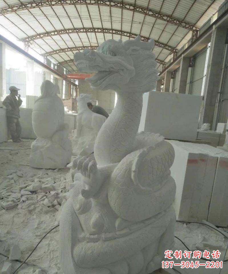 南京汉白玉生肖龙雕塑